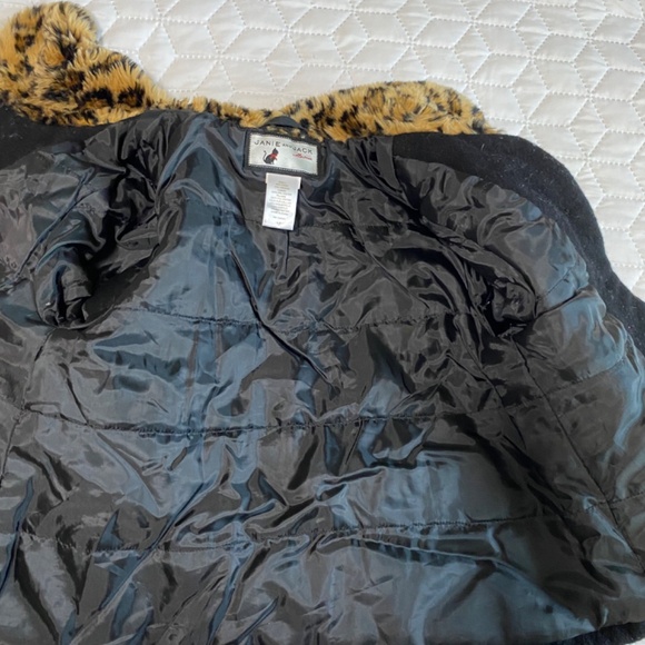 Janie and Jack Collection Pea Coat Fux fur leopard collar SIZE 4/5T - Picture 6 of 10